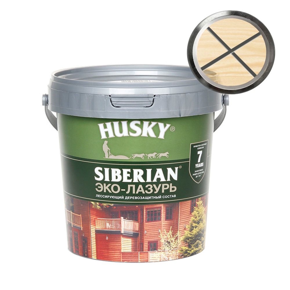 Антисептик HUSKY SIBERIAN ЭКО-ЛАЗУРЬ полуматовый Антисептик HUSKY SIBERIAN ЭКО-ЛАЗУРЬ полуматовый
