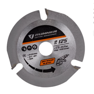 Диск пильный для УШМ по дереву,  три зуба 3,4 мм, 125 мм, "Runner" 551125