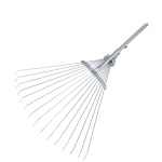 Грабли 15-ти зубые веерные оцинкованные проволочные раздвижные на металлической ручке
