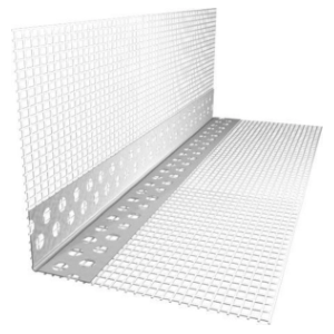 Уголок из ПВХ усиленный с сеткой 10*15см для штукатурных работ 2,5м