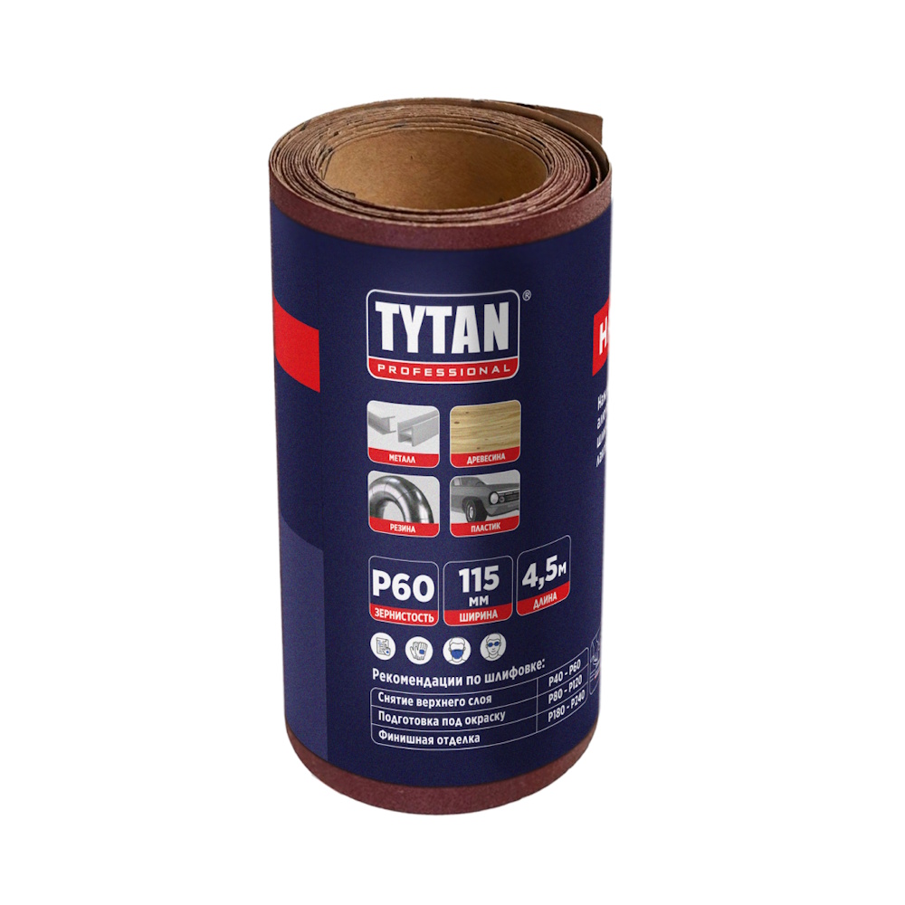 Наждачная бумага в рулоне TYTAN Professional (115х4500мм) Наждачная бумага в рулоне TYTAN Professional (115х4500мм)
