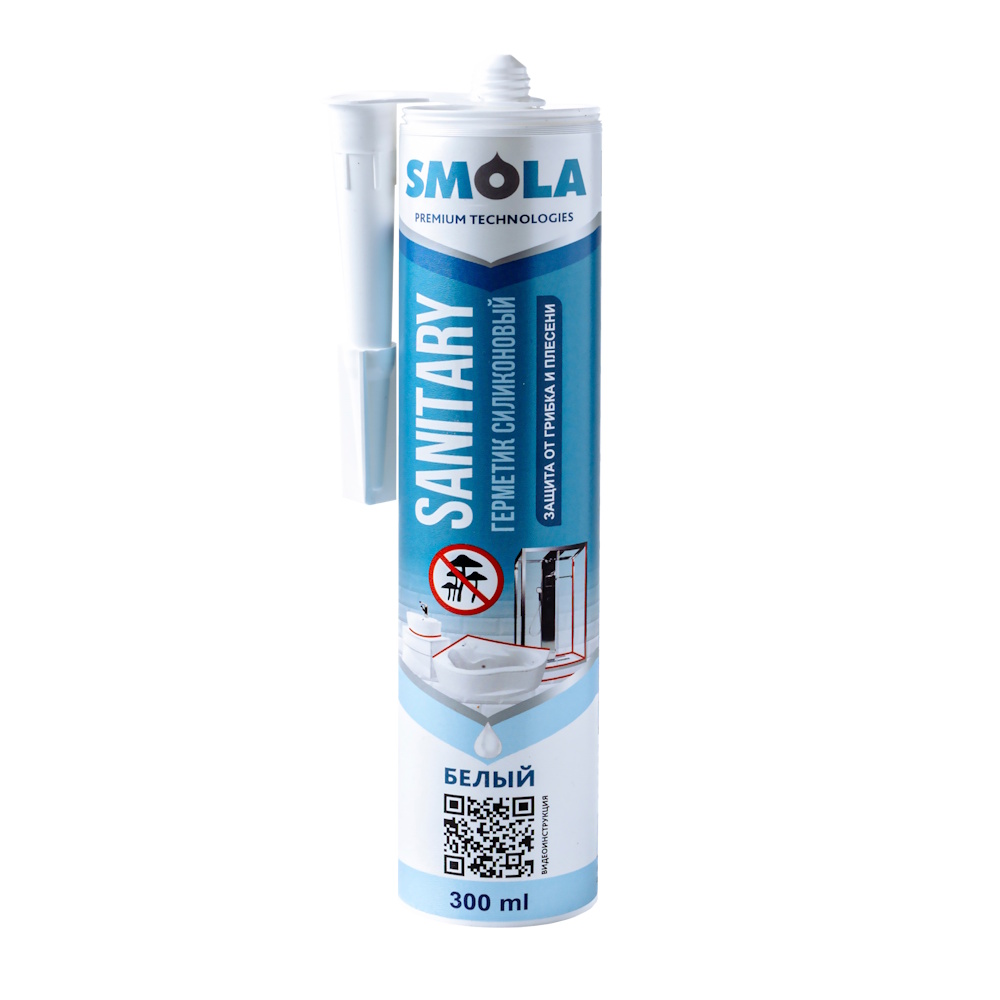 Герметик силиконовый санитарный SMOLA SANITARY 300мл.