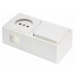 Блок розетка б/з 16А,250В + Розетка б/з 16А, 250В, IP22, Murat